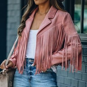 Faux Suede Pink Western Jacket